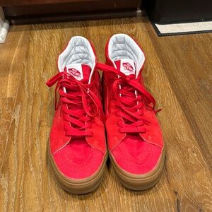 Vans Red and Tan Sneakers